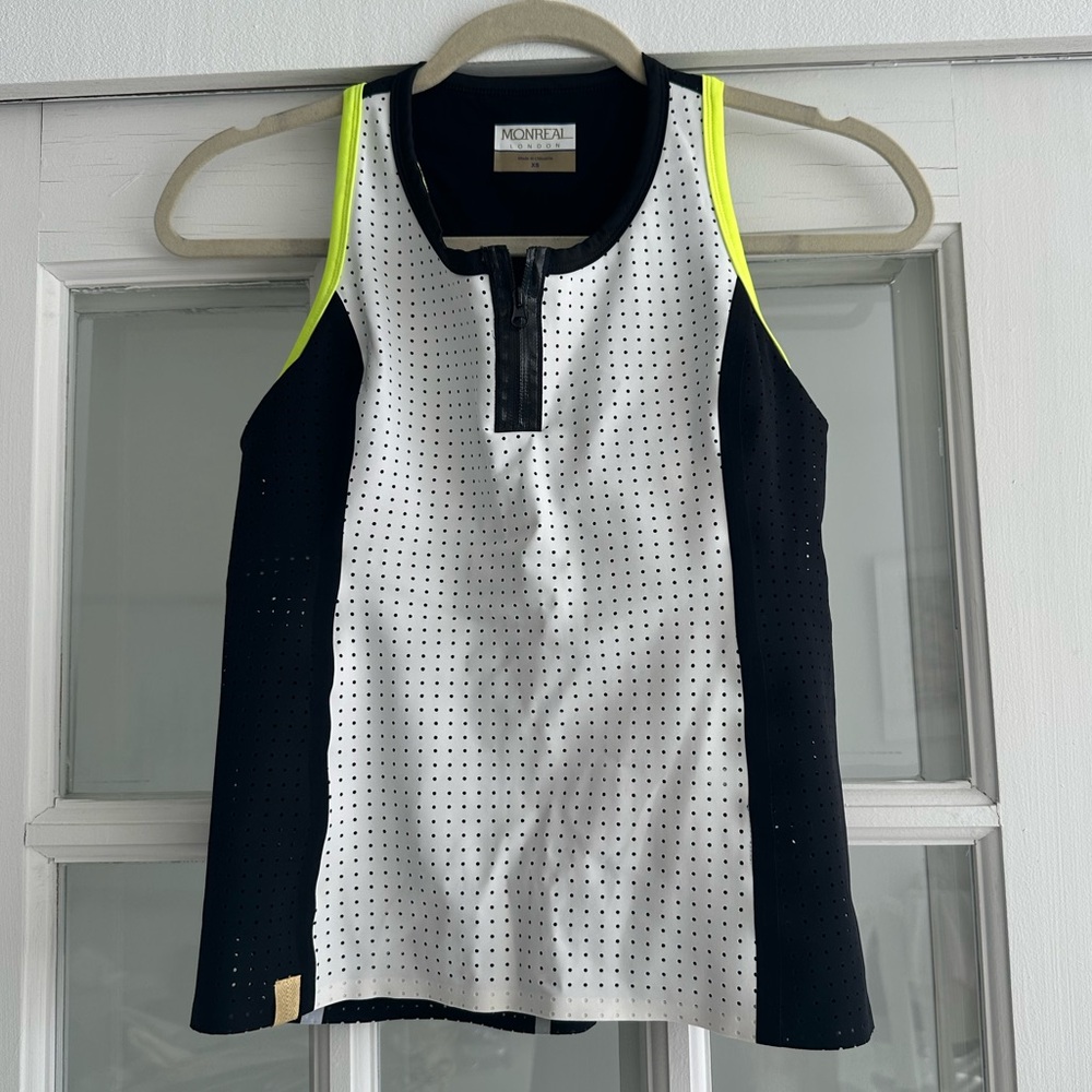 Monreal London Tank Top Perforated Zip Tank Sz XS